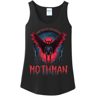 Friendly Neighborhood Mothman Cryptid Folklore Mothman Ladies Essential Tank