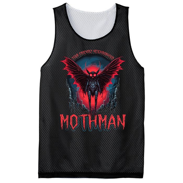 Friendly Neighborhood Mothman Cryptid Folklore Mothman Mesh Reversible Basketball Jersey Tank