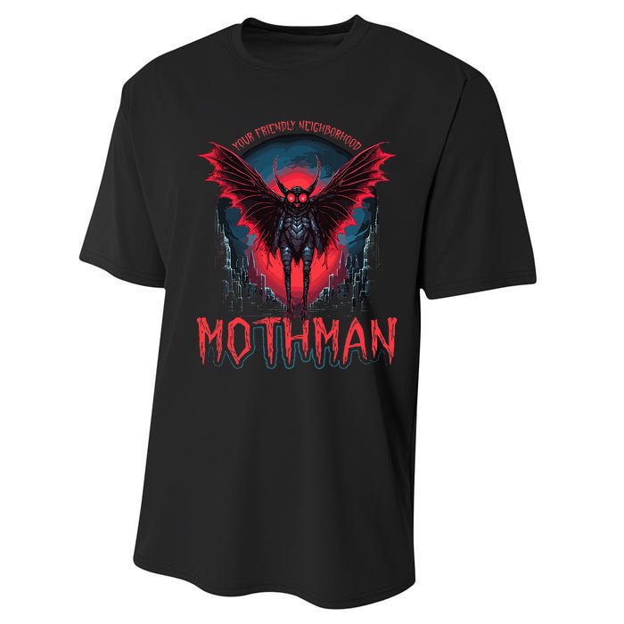 Friendly Neighborhood Mothman Cryptid Folklore Mothman Performance Sprint T-Shirt