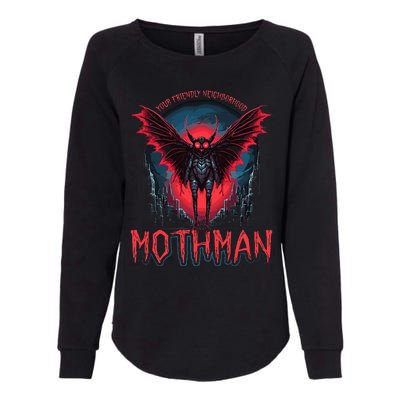 Friendly Neighborhood Mothman Cryptid Folklore Mothman Womens California Wash Sweatshirt