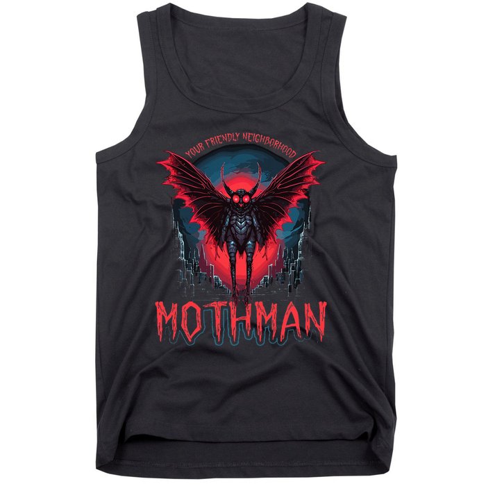 Friendly Neighborhood Mothman Cryptid Folklore Mothman Tank Top