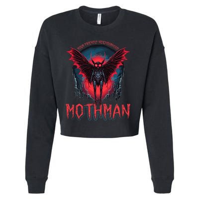 Friendly Neighborhood Mothman Cryptid Folklore Mothman Cropped Pullover Crew