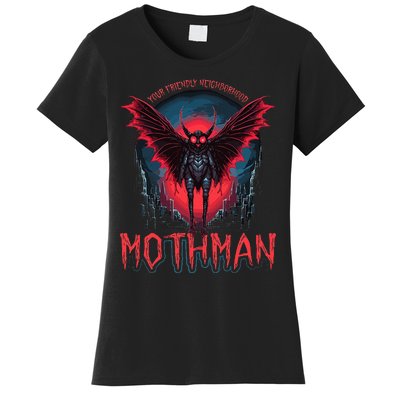 Friendly Neighborhood Mothman Cryptid Folklore Mothman Women's T-Shirt