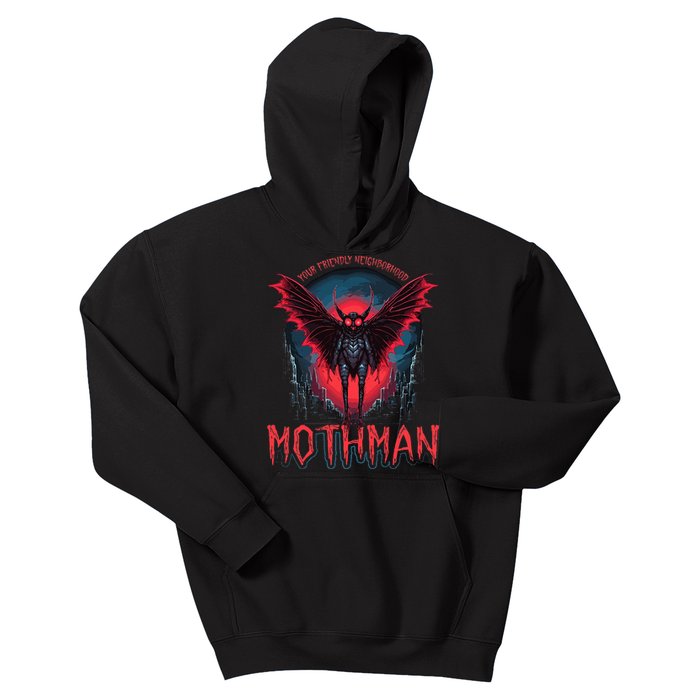 Friendly Neighborhood Mothman Cryptid Folklore Mothman Kids Hoodie