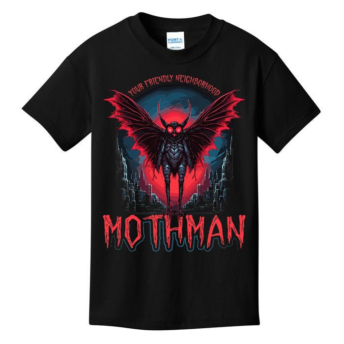 Friendly Neighborhood Mothman Cryptid Folklore Mothman Kids T-Shirt