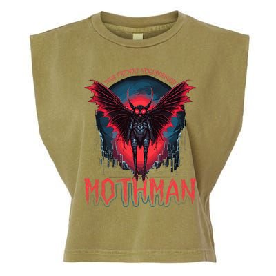 Friendly Neighborhood Mothman Cryptid Folklore Mothman Garment-Dyed Women's Muscle Tee