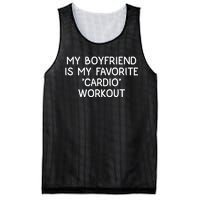 Funny Naughty Men Him My Girlfriend Is My Cardio Workout Mesh Reversible Basketball Jersey Tank