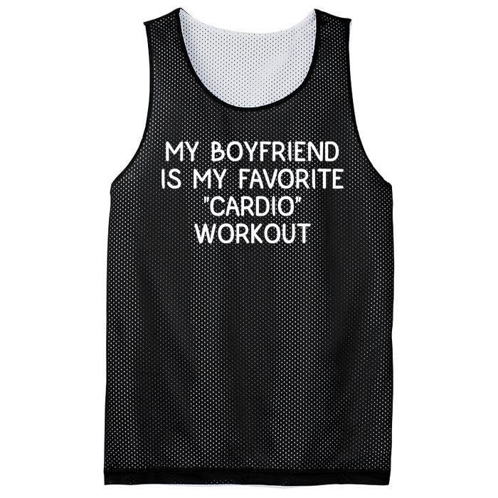 Funny Naughty Men Him My Girlfriend Is My Cardio Workout Mesh Reversible Basketball Jersey Tank