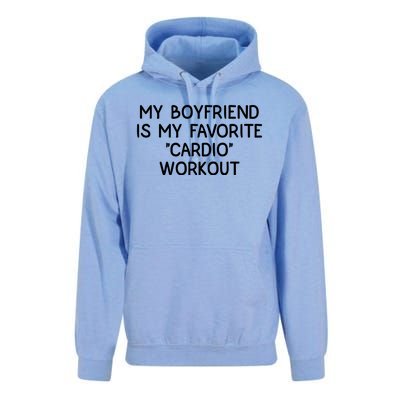 Funny Naughty Men Him My Girlfriend Is My Cardio Workout Unisex Surf Hoodie