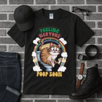 Feeling Nervous Might Have To Po Op Soon Meme Cat Saying Tall T-Shirt