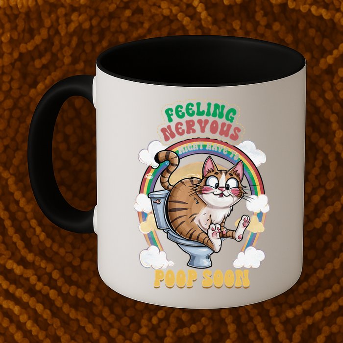 Feeling Nervous Might Have To Po Op Soon Meme Cat Saying Mug