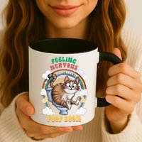 Feeling Nervous Might Have To Po Op Soon Meme Cat Saying Mug