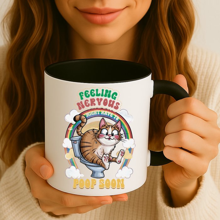 Feeling Nervous Might Have To Po Op Soon Meme Cat Saying Mug
