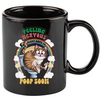 Feeling Nervous Might Have To Po Op Soon Meme Cat Saying 11oz C Handle Ceramic Mug