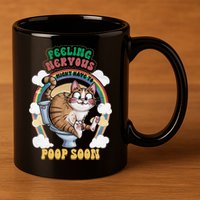 Feeling Nervous Might Have To Po Op Soon Meme Cat Saying 11oz C Handle Ceramic Mug