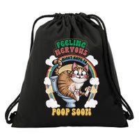 Feeling Nervous Might Have To Po Op Soon Meme Cat Saying Drawstring Bag