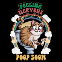 Feeling Nervous Might Have To Po Op Soon Meme Cat Saying 16 in Basic Backpack