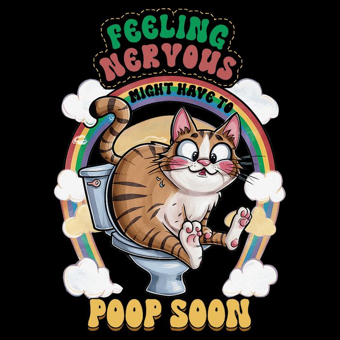 Feeling Nervous Might Have To Po Op Soon Meme Cat Saying 16 in Basic Backpack