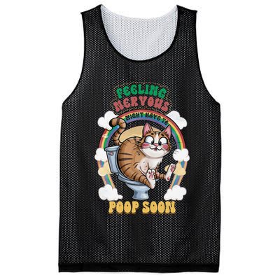 Feeling Nervous Might Have To Po Op Soon Meme Cat Saying Mesh Reversible Basketball Jersey Tank