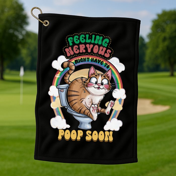 Feeling Nervous Might Have To Po Op Soon Meme Cat Saying Golf Towel