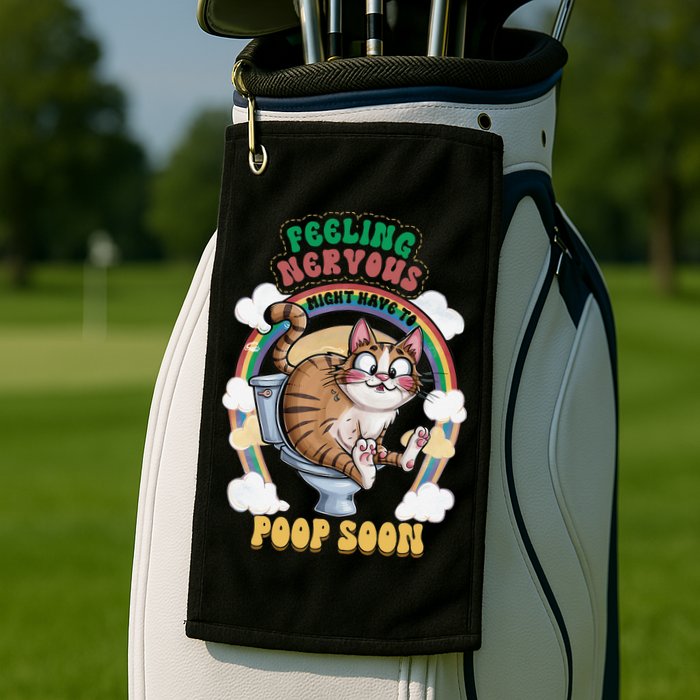 Feeling Nervous Might Have To Po Op Soon Meme Cat Saying Golf Towel