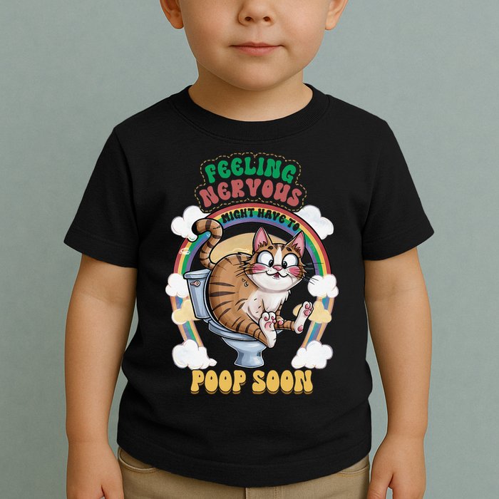 Feeling Nervous Might Have To Po Op Soon Meme Cat Saying Toddler T-Shirt