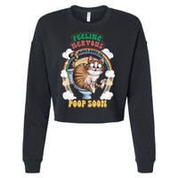 Feeling Nervous Might Have To Po Op Soon Meme Cat Saying Cropped Pullover Crew