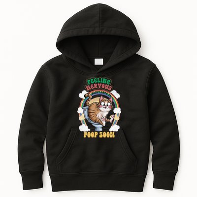 Feeling Nervous Might Have To Po Op Soon Meme Cat Saying Kids Hoodie