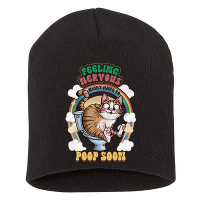 Feeling Nervous Might Have To Po Op Soon Meme Cat Saying Short Acrylic Beanie