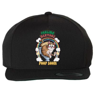 Feeling Nervous Might Have To Po Op Soon Meme Cat Saying Wool Snapback Cap
