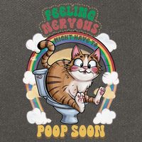 Feeling Nervous Might Have To Po Op Soon Meme Cat Saying Cotton Canvas Backpack