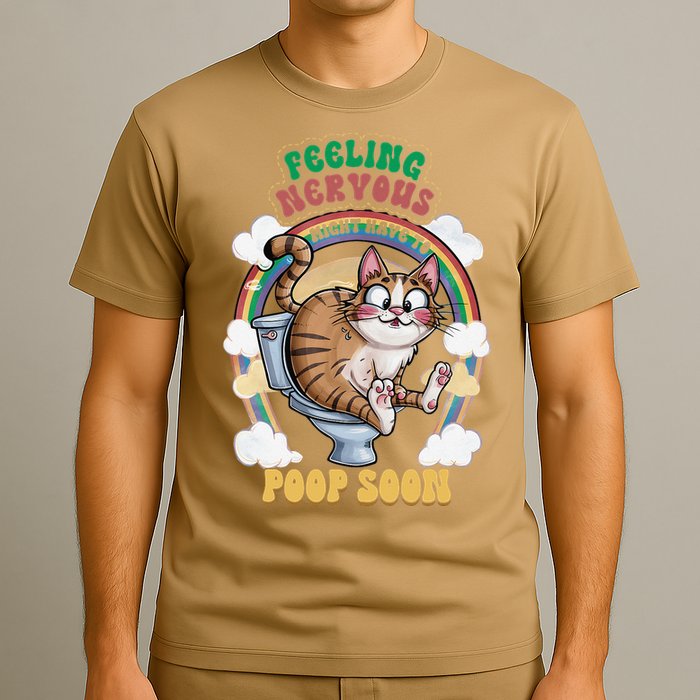 Feeling Nervous Might Have To Po Op Soon Meme Cat Saying T-Shirt