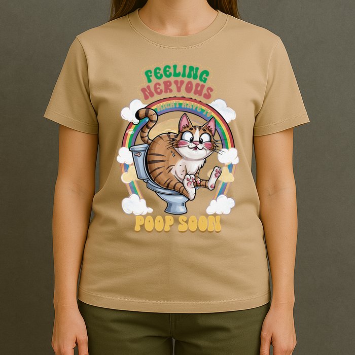 Feeling Nervous Might Have To Po Op Soon Meme Cat Saying T-Shirt