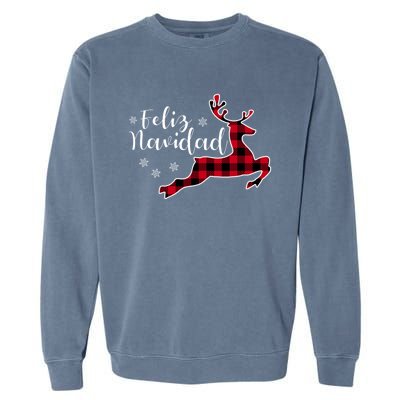 Feliz Navidad Matching Family Spanish Christmas Mexican Xmas Gift Garment-Dyed Sweatshirt