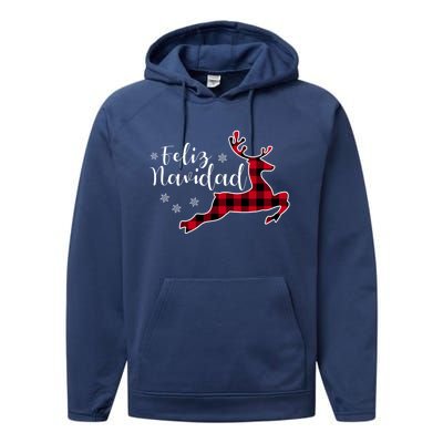 Feliz Navidad Matching Family Spanish Christmas Mexican Xmas Gift Performance Fleece Hoodie