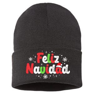 Feliz Navidad Matching Family Spanish Christmas Mexican Xmas Sustainable Knit Beanie