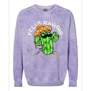 Feliz Navidad Merry Christmas Cactus Funny Humor Spanish Colorblast Crewneck Sweatshirt