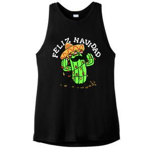 Feliz Navidad Merry Christmas Cactus Funny Humor Spanish Ladies PosiCharge Tri-Blend Wicking Tank