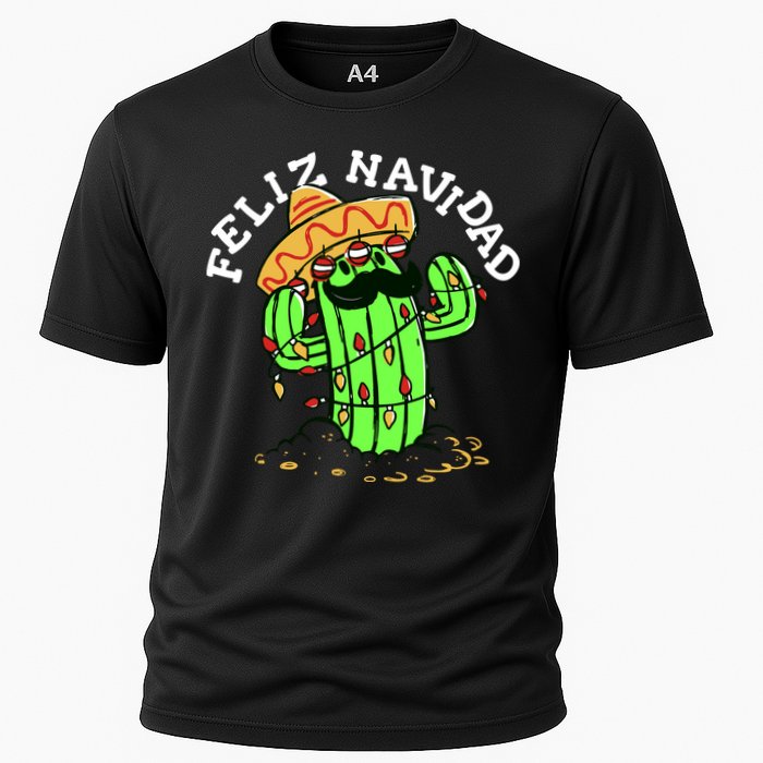 Feliz Navidad Merry Christmas Cactus Funny Humor Spanish Cooling Performance Crew T-Shirt