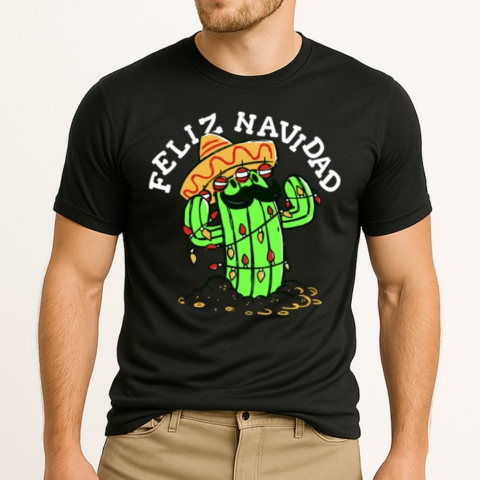 Feliz Navidad Merry Christmas Cactus Funny Humor Spanish Cooling Performance Crew T-Shirt