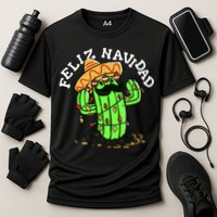 Feliz Navidad Merry Christmas Cactus Funny Humor Spanish Cooling Performance Crew T-Shirt