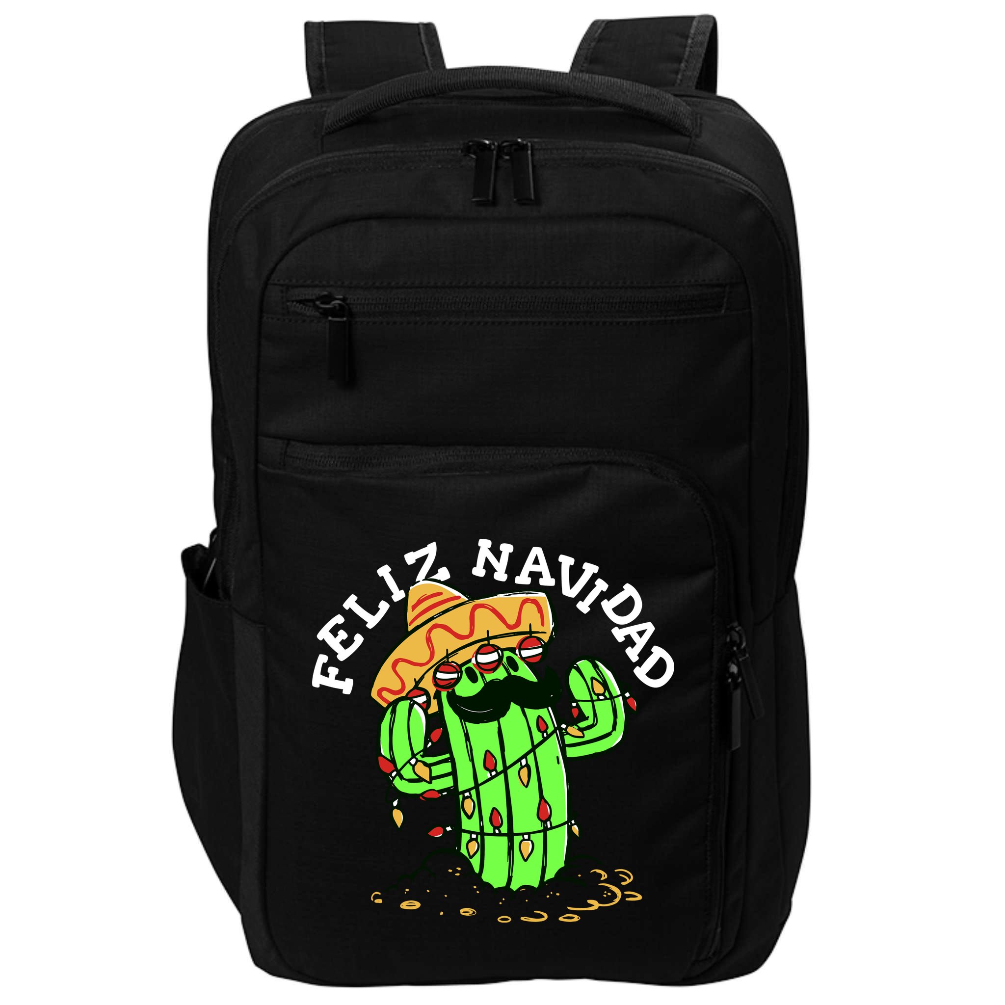 Feliz Navidad Merry Christmas Cactus Funny Humor Spanish Impact Tech Backpack