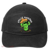 Feliz Navidad Merry Christmas Cactus Funny Humor Spanish 7-Panel Snapback Hat
