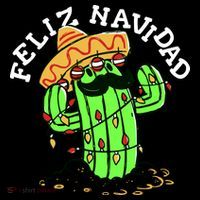 Feliz Navidad Merry Christmas Cactus Funny Humor Spanish 7-Panel Snapback Hat