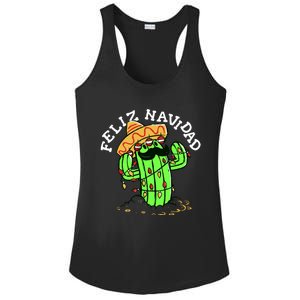 Feliz Navidad Merry Christmas Cactus Funny Humor Spanish Ladies PosiCharge Competitor Racerback Tank