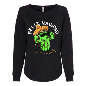 Feliz Navidad Merry Christmas Cactus Funny Humor Spanish Womens California Wash Sweatshirt