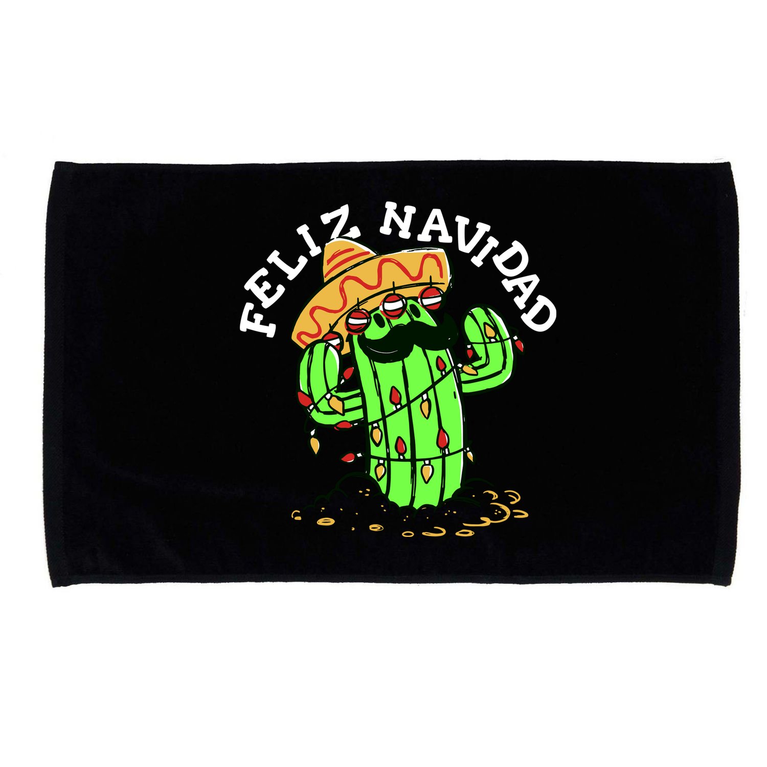 Feliz Navidad Merry Christmas Cactus Funny Humor Spanish Microfiber Hand Towel