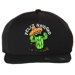 Feliz Navidad Merry Christmas Cactus Funny Humor Spanish Wool Snapback Cap