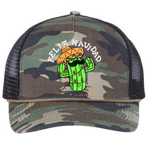 Feliz Navidad Merry Christmas Cactus Funny Humor Spanish Retro Rope Trucker Hat Cap