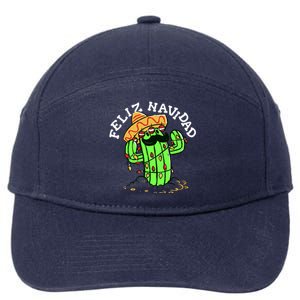 Feliz Navidad Merry Christmas Cactus Funny Humor Spanish 7-Panel Snapback Hat